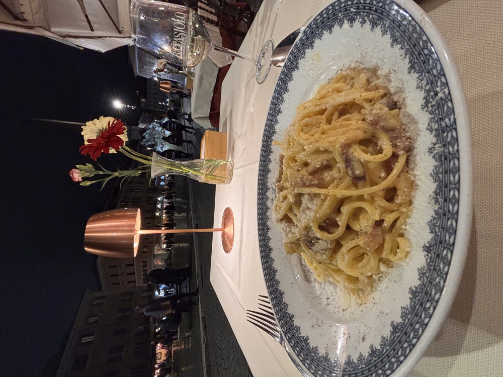 Pasta in Rome at night