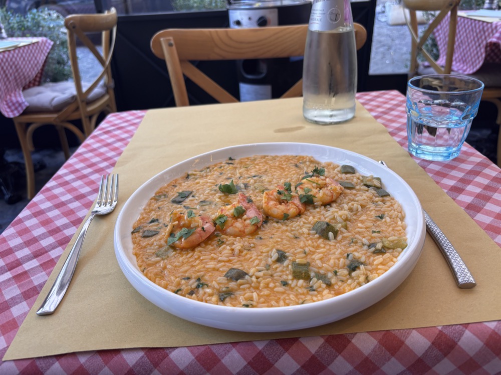 Risotto at an Italian trattoria